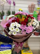 Букет цветов из:  Розы, Хризантемы и Альстромерии #REPLACE_PRED# Ладушкине