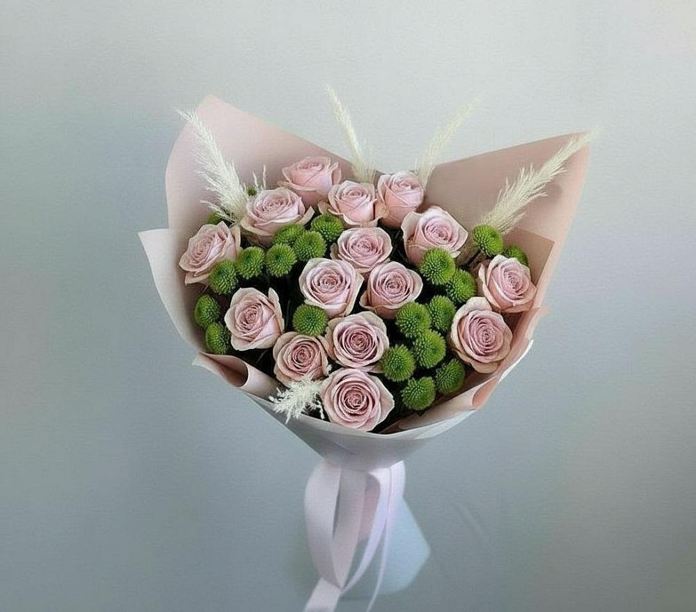 Букет цветов из: Розы и Хризантемы в Ладушкине