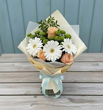 Букет цветов из:  Герберы, Розы и Хризантемы #REPLACE_PRED# Ладушкине