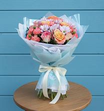 Букет цветов из:  Хризантемы и Розы #REPLACE_PRED# Ладушкине