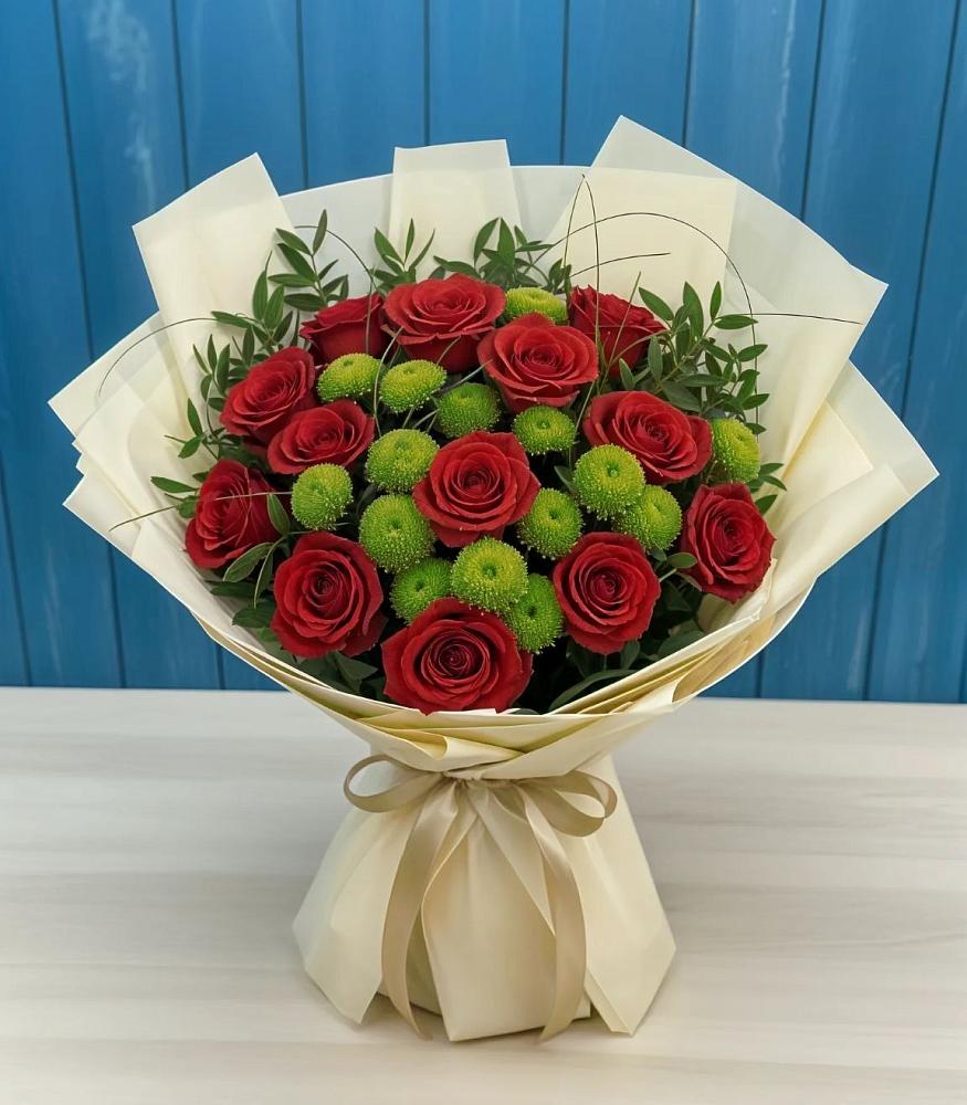 Букет цветов из: Розы и Хризантемы в Ладушкине